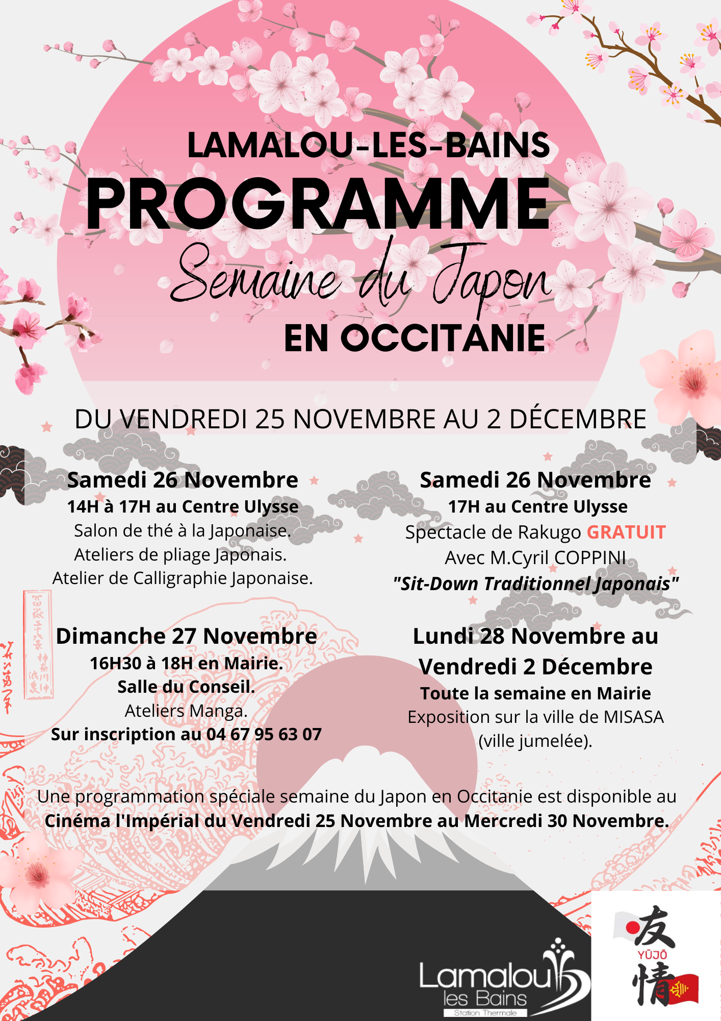 Programme semaine du japon en occitanie Lamalou-les-bains